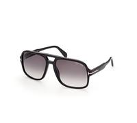 TOM FORD Uomo TOM FORD FT0884 FALCONER-02 01B Occhiali da sole Acetato Nero Grigio Squadrata Normale Sfumato