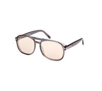 TOM FORD Uomo FT1022 ROSCO 20E Occhiali da sole Acetato Grigio Marrone Squadrata Fotocromatiche