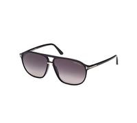 TOM FORD Uomo TOM FORD FT1026 BRUCE 01B Occhiali da sole Acetato Nero Grigio Squadrata Normale Sfumato