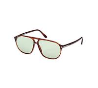 TOM FORD Uomo TOM FORD FT1026 BRUCE 54N Occhiali da sole Acetato Havana Verde Squadrata Normale