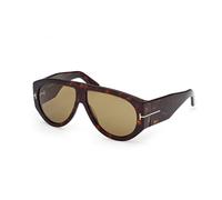 TOM FORD Uomo TOM FORD FT1044 BRONSON 52N Occhiali da sole Acetato Havana Verde Pilot Normale