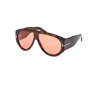 TOM FORD Uomo TOM FORD FT1044 BRONSON 52S Occhiali da sole Acetato Havana Bordeaux Pilot Normale