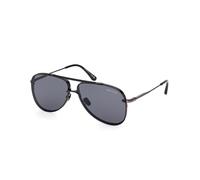 TOM FORD Uomo TOM FORD FT1071 LEON 01A Occhiali da sole Metallo Nero Grigio Pilot Normale Sfumato