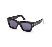 TOM FORD Uomo TOM FORD FT1154 ILIAS 01V Occhiali da sole Acetato Nero Blu Squadrata Normale
