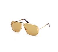 TOM FORD Uomo TOM FORD FT1204 STAVROS 30E Occhiali da sole Metallo Oro Marrone Squadrata Normale