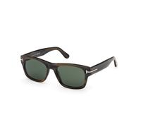 TOM FORD Uomo TOM FORD FT1303 SMITH-02 55N Occhiali da sole Acetato Havana Verde Squadrata Normale