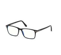 Tom Ford Ft 5584-b Blue Block Occhiali Da Vista Uomo Nero Geometrico