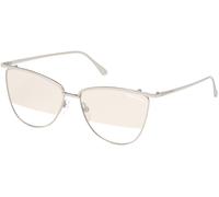 Tom Ford Veronica Ft 0684 Occhiali Da Sole Unisex Argento Cat-eye Grigio 58mm