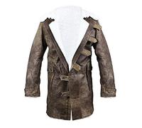 Tom Hardy Dark Knight Rises Giacca invernale da uomo in vera pelle | Collezione cosplay per costume di Halloween, Bane in pelle invecchiata con fodera in pelliccia bianca, L
