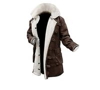 Tom Hardy Dark Knight Rises Giacca invernale in vera pelle per uomo | Costume di Halloween Collezione Cosplay, Cappotto in ecopelle marrone Bane, XXXL
