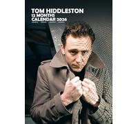 Tom Hiddleston, calendario 2026, formato A3, rilegato a spirale, a colori, confezione di adesivi per calendario gratuiti