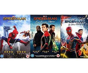 Tom Holland's Spider-Man 3 Films Set DVD - Spider-Man Home Coming, Spider-Man Far From Home, Spider-Man No Way Home DVD - Spider-Man Tom Holland 3 Films Collection DVD