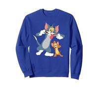 Tom & Jerry Funny Faces Felpa, Unisex per Adulti, Blu Reale, M