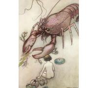 Tom non aveva mai visto un'aragosta prima. Illustrazione di Warwick Goble. From The Water Babies pubblicato 1922. Stampa poster di Hilary Jane Morgan (11 x 16)