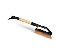 ToM PaR Spazzola e Raschiaghiaccio 2 in 1 | Scopa per Neve e Raschietto per Ghiaccio | Robusta Maniglia | Impugnatura ergonomica in Legno | Lunghezza: 55 cm