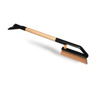 ToM PaR Spazzola e Raschiaghiaccio 2 in 1 | Scopa per Neve e Raschietto per Ghiaccio | Robusta Maniglia | Impugnatura ergonomica in Legno