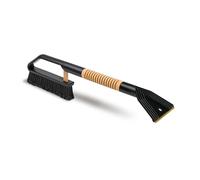 ToM PaR Wooden Scrub Brush | Ergonomic Wood Handle | D bristles | Anti-Scratch | Unbreakable Long Handle | Does Not deform | for The Car | for Household | Length: 45 cm | Yellow
