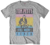 Tom Petty & The Heartbreakers 'Full Moon Fever' (Grey) T-Shirt (Large)