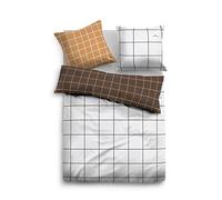 TOM TAILOR 0069922 Set biancheria da letto con fodere per cuscini Raso di cotone 1x 155x200 cm + 1x 80x80 cm, cognac