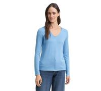 Tom Tailor Front Logo Coin V Neck Sweater Blu S Donna