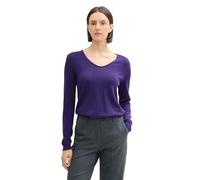 TOM TAILOR 1012976 Maglione con Scollo a V, 36518-Cosmic Violet, M Donna