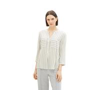 TOM TAILOR 1016350 Camicia da Donna, 34820-green Offwhite Stripe, 46