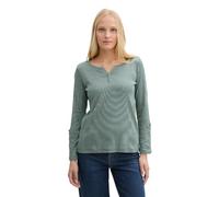 Maglietta a righe a maniche lunghe da donna TOM TAILOR con top Henley stretch NU