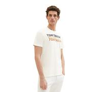 TOM TAILOR 1036426 T-Shirt con Stampa, 10332-Bianco Sporco, S Uomo