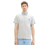 TOM TAILOR 1038532 Polo, 30869 - Ice Blue Offwhite Finestripe, L Uomo