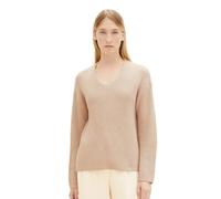 TOM TAILOR 1039242 Maglione Basic con Scollo a V, 33962-Doeskin Melange, M Donna