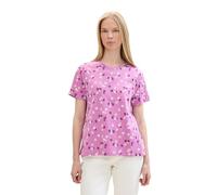 TOM TAILOR 1040544 T-Shirt, 35317-purple Offwhite Flower Design, XXS Donna