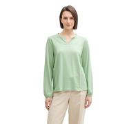 TOM TAILOR 1040546 Maglietta a Maniche Lunghe, 38178-Strisce Sottili Medie, Colore: Bianco/Verde, L Donna
