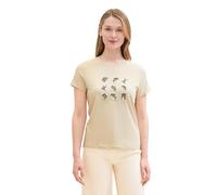 TOM TAILOR 1041569 Maglietta Basic con Stampa Floreale, 21650-Summer Beige, XL Donna