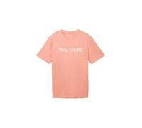 TOM TAILOR 1041816 Maglietta Basic con Logo Stampato, 12642-Hazy Coral Rose, L Uomo