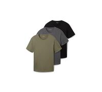 TOM TAILOR 1042374 Maglietta Basic in Confezione da 3 Pezzi, 29999-Black, M Uomo