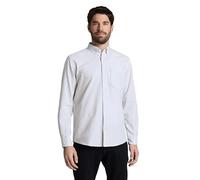 TOM TAILOR 1042640 Camicia, 40112-Greyish Green Stripe, S Uomo