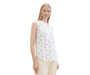 TOM TAILOR 1042950 Camicia Basic con Dettagli increspati sul Colletto, 36383-pink Offwhite Floral Design, 44 Donna