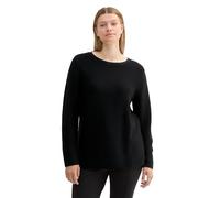 TOM TAILOR 1043734 Maglione Taglie Forti, 14482-Deep Black, 46 Donna