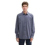 TOM TAILOR 1043811 Camicia, 36686-Chambray Dobby, Colore: Navy Grey, M Uomo