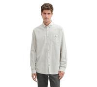 TOM TAILOR 1043815 Camicia, 36695-Striscia, Colore: Bianco Sporco, M Uomo