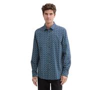 TOM TAILOR 1043817 Camicia, 36704-Blue Triangle Design, XXL Uomo