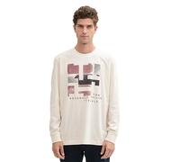 TOM TAILOR 1044012 Maglietta a Maniche Lunghe, 10332-Bianco, XS Uomo