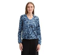 TOM TAILOR 1044142 Maglietta a Maniche Lunghe, 36556 - Navy Watercolor Squares Design, M Donna