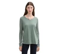 TOM TAILOR 1044146 Maglietta a Maniche Lunghe, 13182-Pale Bark Green, XL Donna
