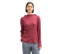 TOM TAILOR 1044153 Maglietta a Maniche Lunghe, 36489-Melange Rosso Intenso, S Donna