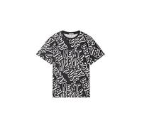 TOM TAILOR 1044308 Maglietta Oversize Motivo, 36795 - Black And White Wording Design, 152 Bambini e Ragazzi