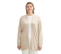 TOM TAILOR 1044773 Cardigan Plus Size, 25955-Dusty Beige Melange, 48 Donna