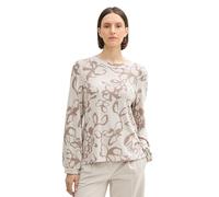 TOM TAILOR 1044923 Maglietta a Maniche Lunghe, 36623-cosy Taupe Floral Design, L Donna