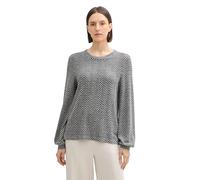 TOM TAILOR 1044923 Maglietta a Maniche Lunghe, 36824-printed heringbone Structure, S Donna