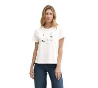 TOM TAILOR Maglietta blu scuro / grigio chiaro / bianco Donna TOM TAILOR S blu scuro / grigio chiaro / bianco